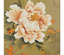 No Count Cross Stitch On Printed Aida 11, Blooming Peony 1
